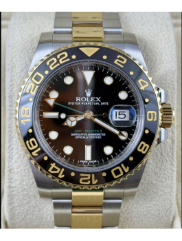 二手 ▶  Rolex 勞力士 GMT-Master II ◀ 金鋼綠針 116713LN 2016年錶